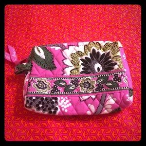 Vera Bradley pink floral cosmetic bag